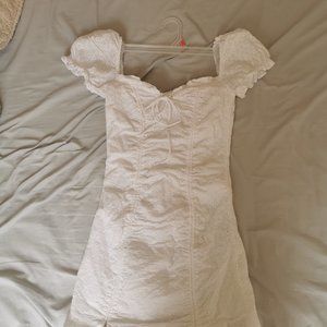 SHEIN puff sleeve lace up front dress